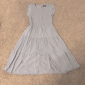 Elegant Light Blue Tiered Dress